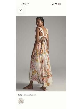 Maeve Sleeveless Ruffled Floral Maxi Dress XL, Anthropologie